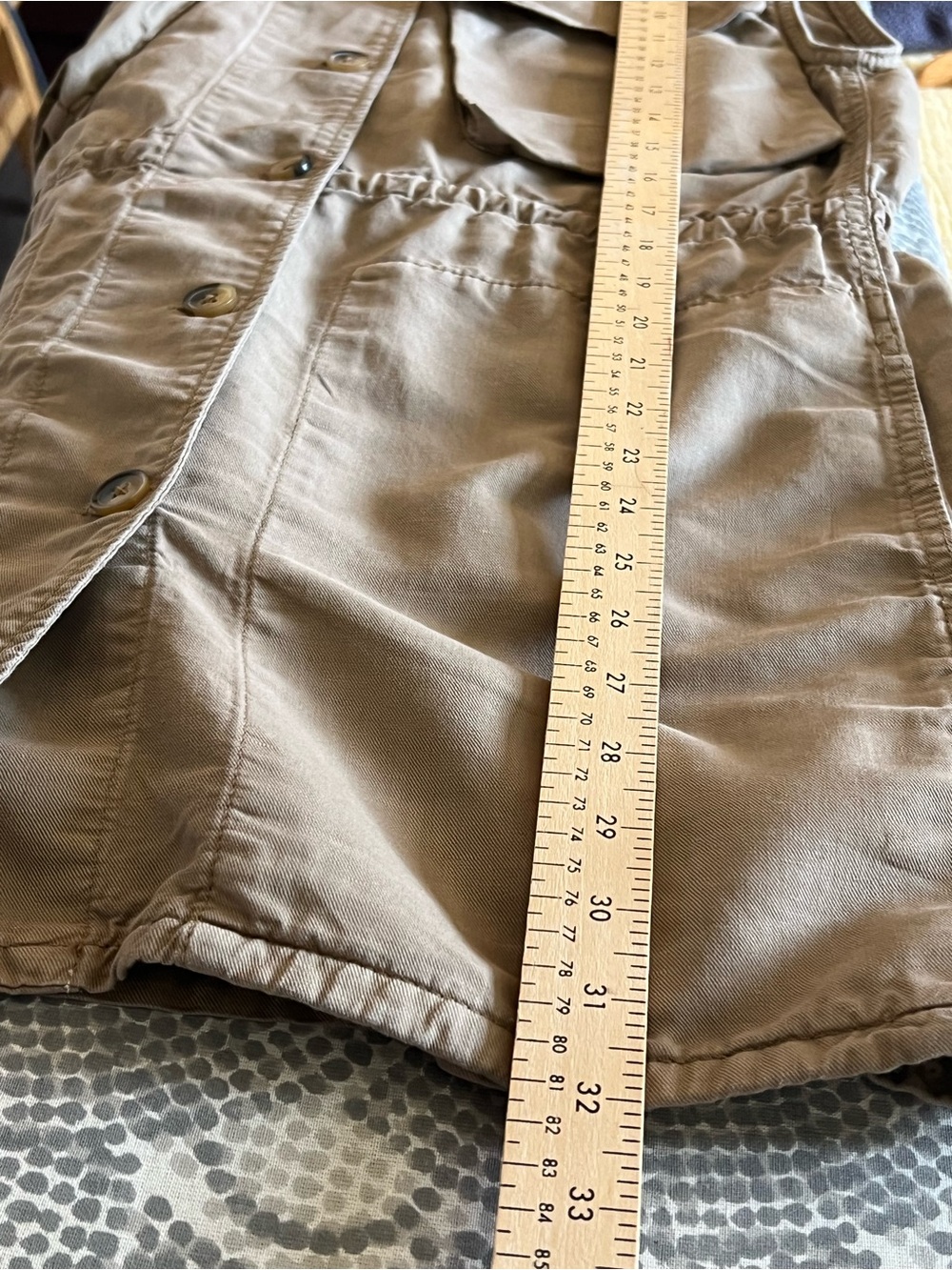 Zara Tan Safari Cargo Buttoned Mini Dress. Waist Drawstring. - Picture 11 of 12